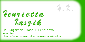 henrietta kaszik business card